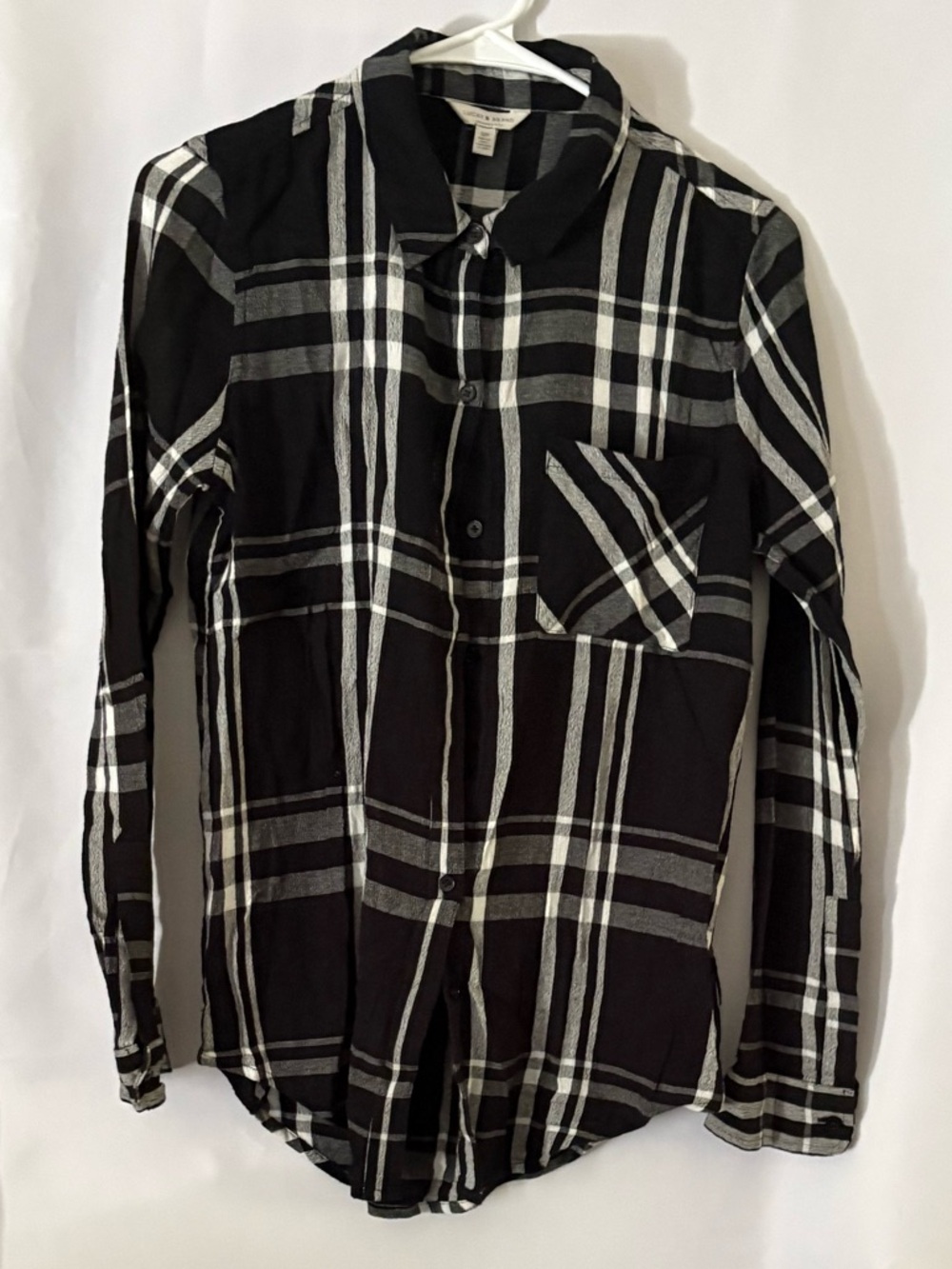 Lucky Brand Black Plaid Button-Down Shirt